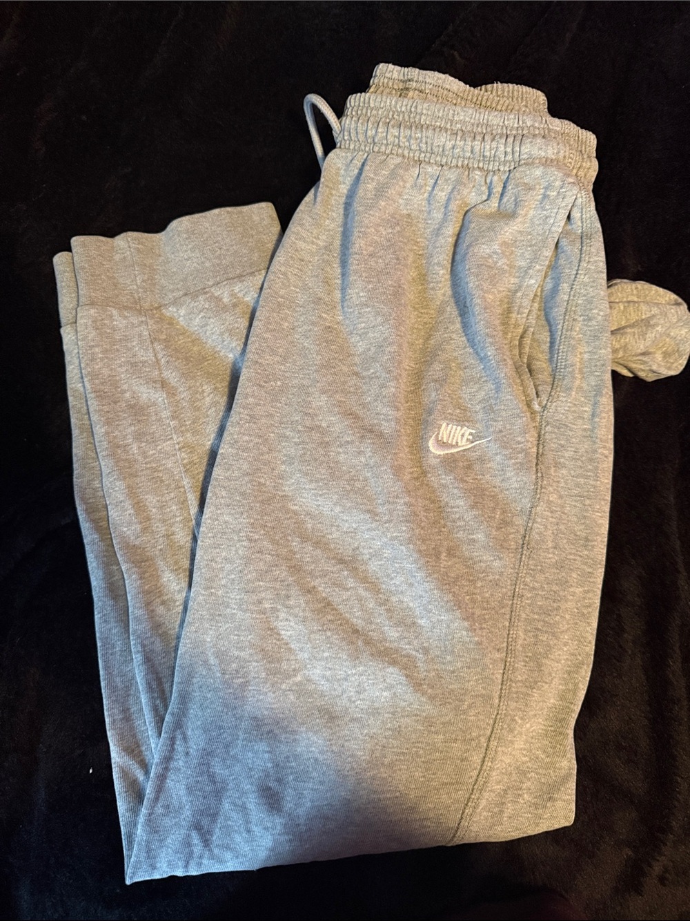 Nike Kids Grey Athletic Joggers with Logo